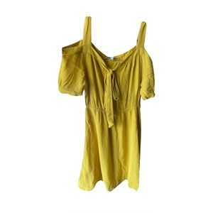Cache Cache mustard yellow off the shoulder dress small